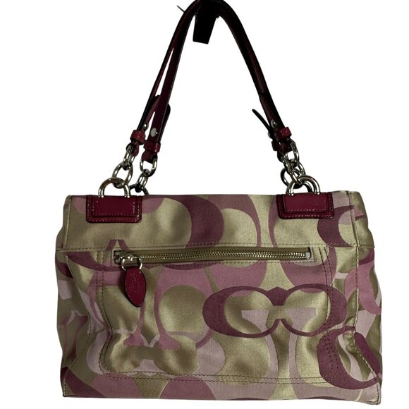 Coach OPTIC Signature C PENELOPE Shoulder Bag Mauve Pink Berry Turnlock F17140 - Picture 2 of 15